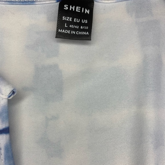 SHEIN Blue Tie Dye Long Sleeve Bodysuit- Large - Picture 6 of 7